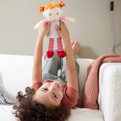 HABA Snug Up Roya - 10" Soft Doll With Fuzzy Red Pigtails And Embroidered Face - Image 6