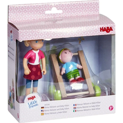 Haba Little Friends Mommy Melanie And Baby Figures With Stroller - Image 4