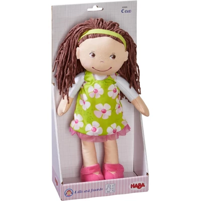 HABA Coco 12" Soft Doll With Brown Hair, Embroidered Face - Image 8