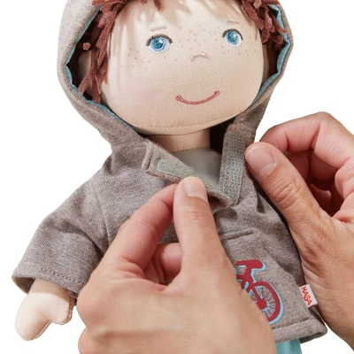 HABA Lian 12" Soft Boy Doll With Brown Hair, Blue Eyes And Embroidered Face (Machine Washable) - Image 3
