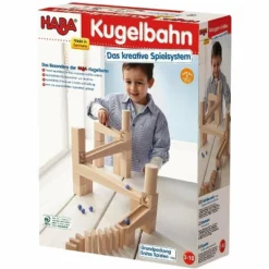 HABA Ball Track Starter Set - 44 Piece Wooden Marble Run