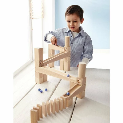 HABA Ball Track Starter Set - 44 Piece Wooden Marble Run - Image 2