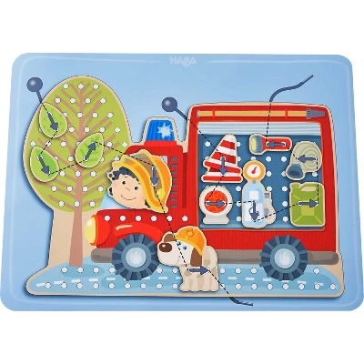 HABA Fire Engine Rescue Themed Threading Game - Image 5