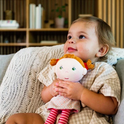 HABA Snug Up Roya - 10" Soft Doll With Fuzzy Red Pigtails And Embroidered Face - Image 5