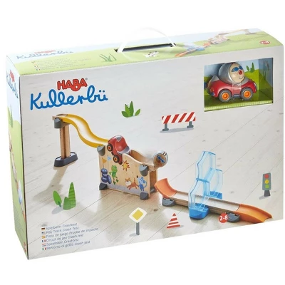 HABA Kullerbu Theme Set - Crash Test - 18 Piece Playset With Convertible Car And Stuntman Steve Ball - Image 6