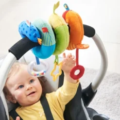 HABA Rainbow Activity Spiral - Plush Baby Toy For Car Seat Or Stroller
