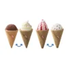 HABA Biofino Ice Cream Venezia - 2 Pretend Play Plush Cones With Reversible Scoops (4 Flavor Combos)
