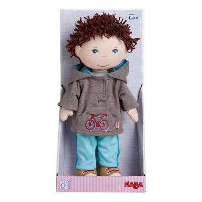 HABA Lian 12" Soft Boy Doll With Brown Hair, Blue Eyes And Embroidered Face (Machine Washable) - Image 7