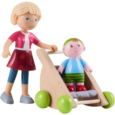 Haba Little Friends Mommy Melanie And Baby Figures With Stroller