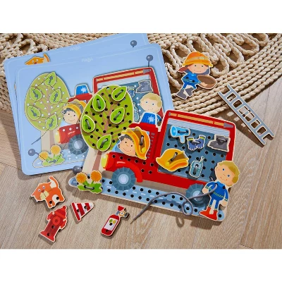 HABA Fire Engine Rescue Themed Threading Game - Image 2