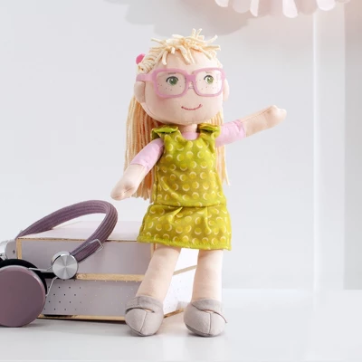 HABA Leonore 12" Soft Doll With Blonde Hair And Removable Glasses (Machine Washable) - Image 5