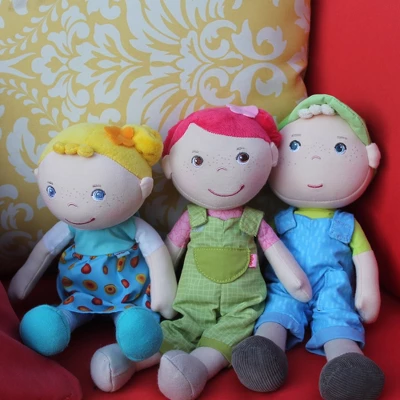 HABA Snug Up Edda - 10" Soft Doll With Fuzzy Blonde Hair And Embroidered Face - Image 5