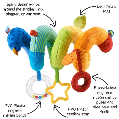 HABA Rainbow Activity Spiral - Plush Baby Toy For Car Seat Or Stroller - Image 4