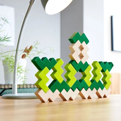 HABA 3D Viridis 21 Piece Wooden Building Blocks Set (Made In Germany)