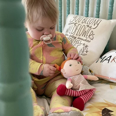 HABA Snug Up Roya - 10" Soft Doll With Fuzzy Red Pigtails And Embroidered Face - Image 8