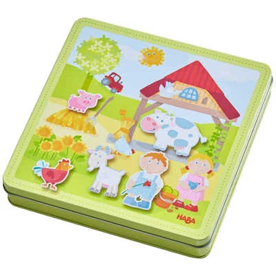 HABA Peter And Pauline's Farm Magnetic Game With 4 Background Scenes In Storage Tin - Image 3