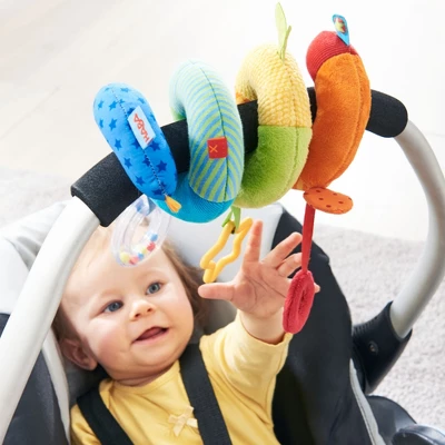 HABA Rainbow Activity Spiral - Plush Baby Toy For Car Seat Or Stroller - Image 2