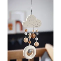 HABA Dangling Cloud Figure Dots - Attaches To Play Gym, Car Seat And Stroller